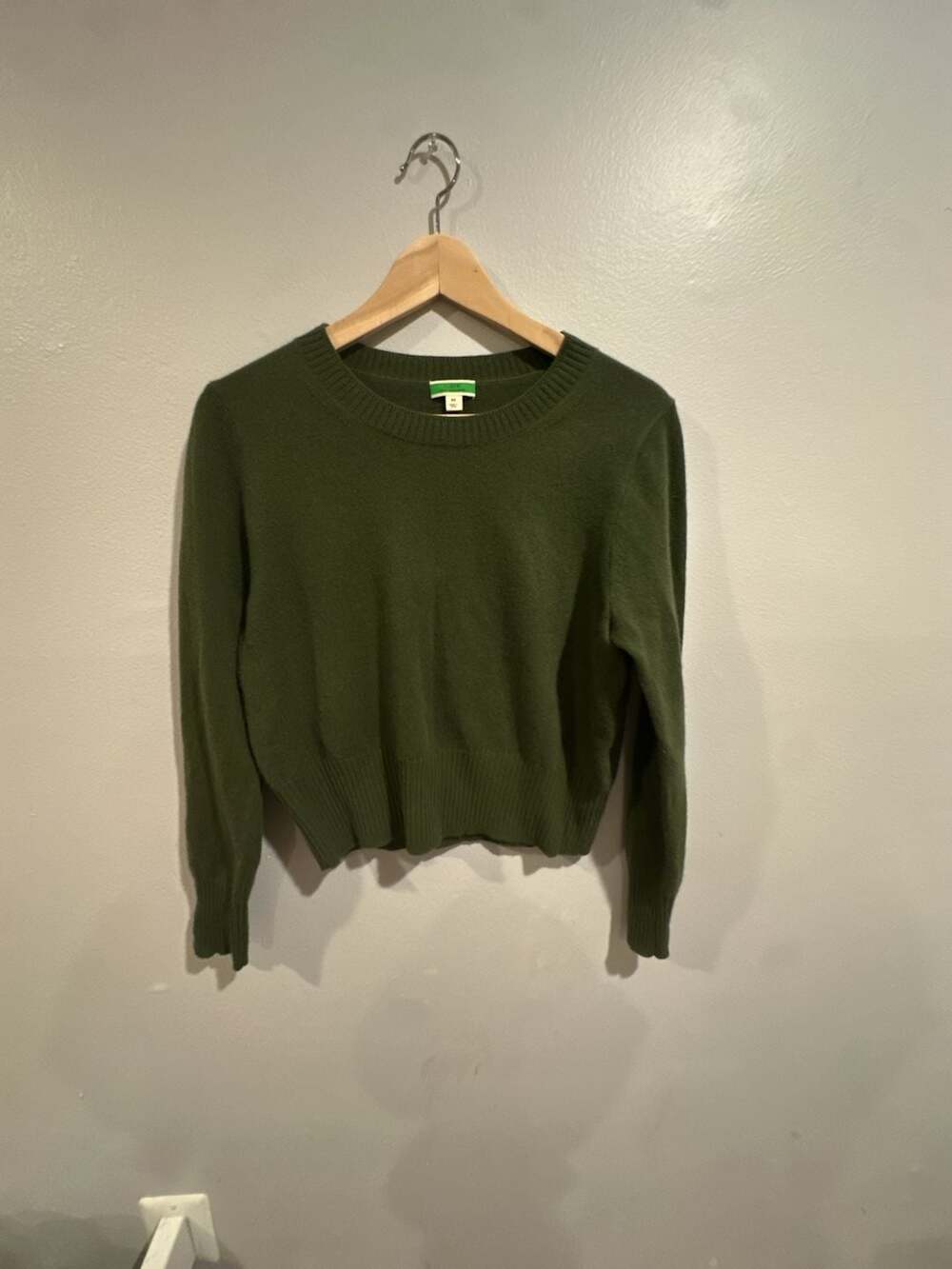 J. Crew Cashmere Sweater Size M Green Crewneck Pullover